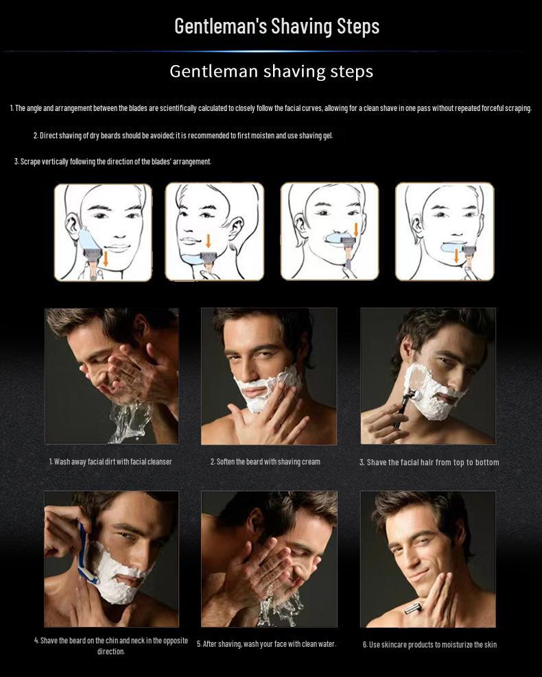 Beard Care Tool Set: Imitation Ivory Brush & Razor Stand