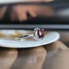 Серебряное кольцо с искусственным гранатом nano, вес изделия 2,45 гр (60002422)
