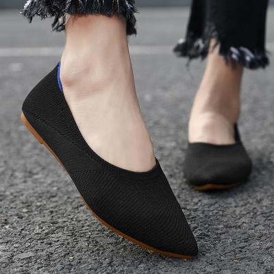 Women Breathable Shoes Woman Moccasins Stretch Knitted Cozy Work Shoes Brief Fashion Ladies Flats Light Driving Loafers Zapatos