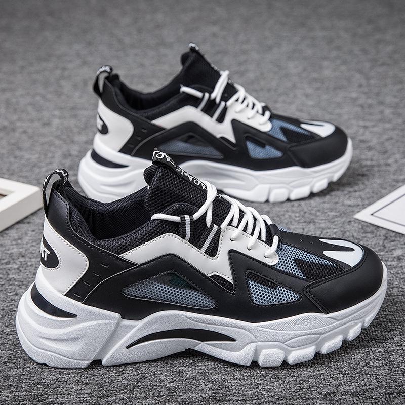 

Сексуальная новая весенняя мужская обувь, сетчатая красная парусиновая обувь, корейская версия, трендовая мужская спортивная повседневная белая обувь 44 чёрный