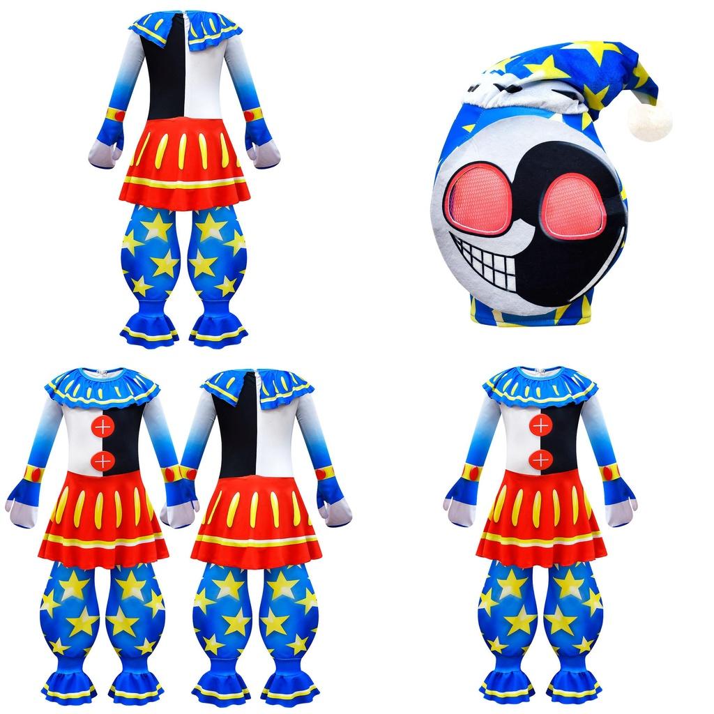 Cosplay Costume For Kids Sun And Moon Clown Halloween Jumpsuit 4630