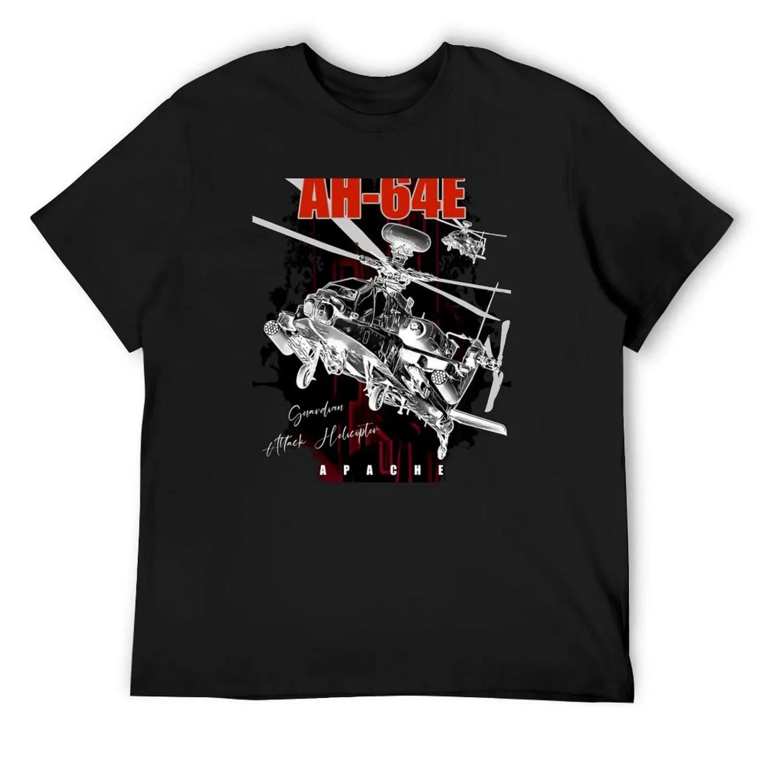 

AH-64E Apache Guardian attack helicopter T-Shirt summer tops plus sizes anime figures workout shirts for men XXXXXL