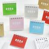 2026 Mini Desktop Calendar Cute Cartoon Desk Planner with Spiral Binding Small Planning Notebook for Office Home
