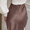 Women Long Leopard Print Ankel-Length Skirts High Waist