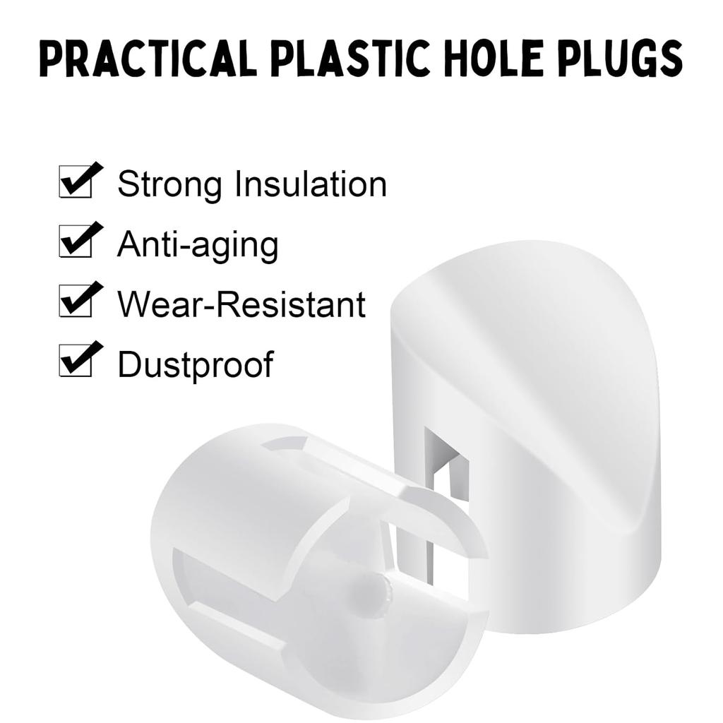 100 Pcs Entry Door Plugs 1/4 x 5/16 and 3/8 x 5/16 Diameter Door Frame Plugs Variety Pack White Screw Hole Plugs