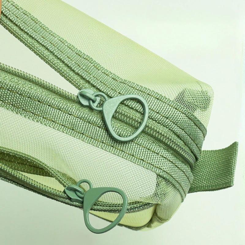 Simplicity Nylon Mesh Pencil Case for Kids Fashion Solid Color Stationery Organizer Portable Zipper Pen Bag Student Supplies