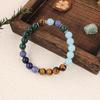 Festive Gifts Tiger Eye Sodalite Malachite and Aquamarine Beaded Bracelet Multicolor Fashion Jewelry for Daily Wear Simple Versatile Accessory