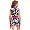 Mädchen Western Cowgirl Kostüm Metallisches Patchwork Ärmelloses Oberteil mit Fransen und Quasten-Shorts Outfit Set