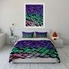 3Pcs Holographic Gradient Blocks Bedding Set, Iridescent Pattern Duvet Cover + 2 Pillowcases,Single Double King Queen, Gift