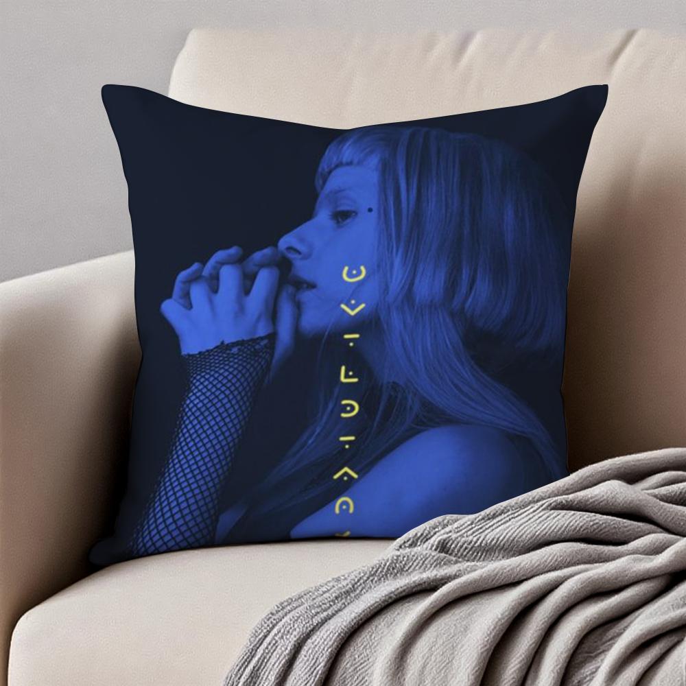 

Dreamy Singer AAurora Aksnes Cushion Cover Pillowcase Antidustmite Invisible Zipper Short Plush Sofa Cushion 30X30cm
