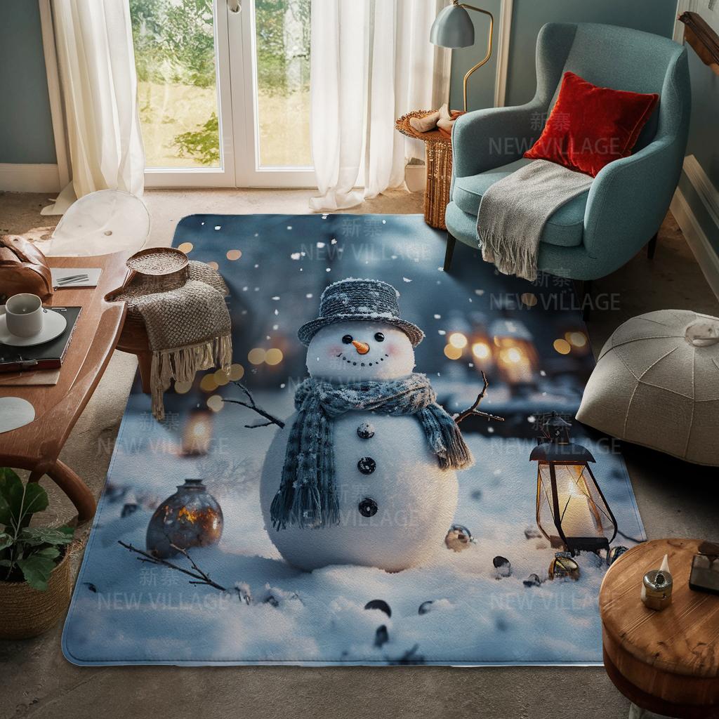 House Entrance Carpet Home Door Mat Living Room Bath Foot Bathroom Non-slip Water Absorption Rugs Bath Merry Christmas Winter