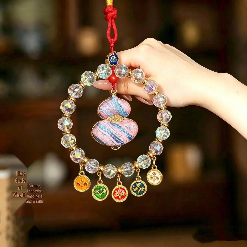 Pendentif de voiture Dieu de la richesse Lingyin Wulu de Hangzhou: Boulier Coloré pour Décoration de Véhicule Haut de Gamme, Symbolisant la Paix et la Fortune