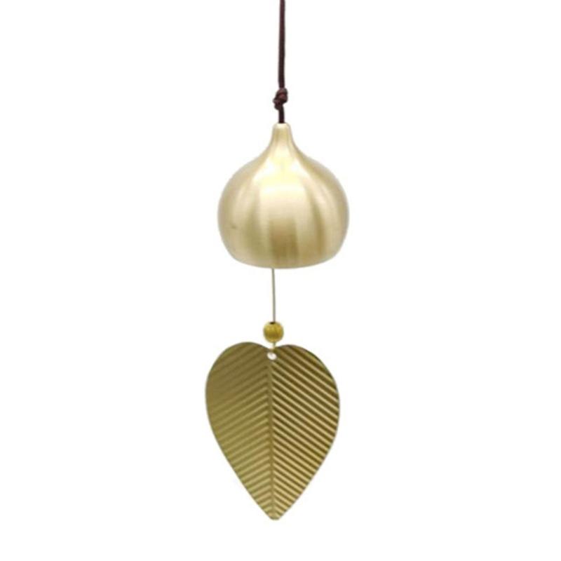 Japanese Luck Leaf Wind Chimes for Outside Brass Wind Bells Indoor Garden Bells Campanula Handmade Garden Decorations
