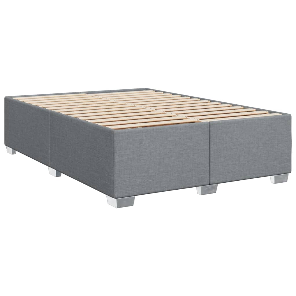 Vidaxl Letto Continentale Con Materasso, Grigio Chiaro 140X200 Cm, Tessuto