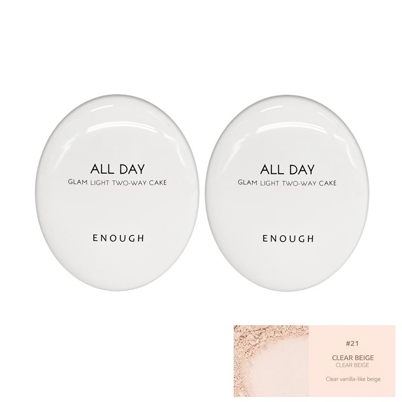 Enough All Day Glam Light Two Way Cake SPF28 PA++ 12g + Refill 12g   (9 Options)