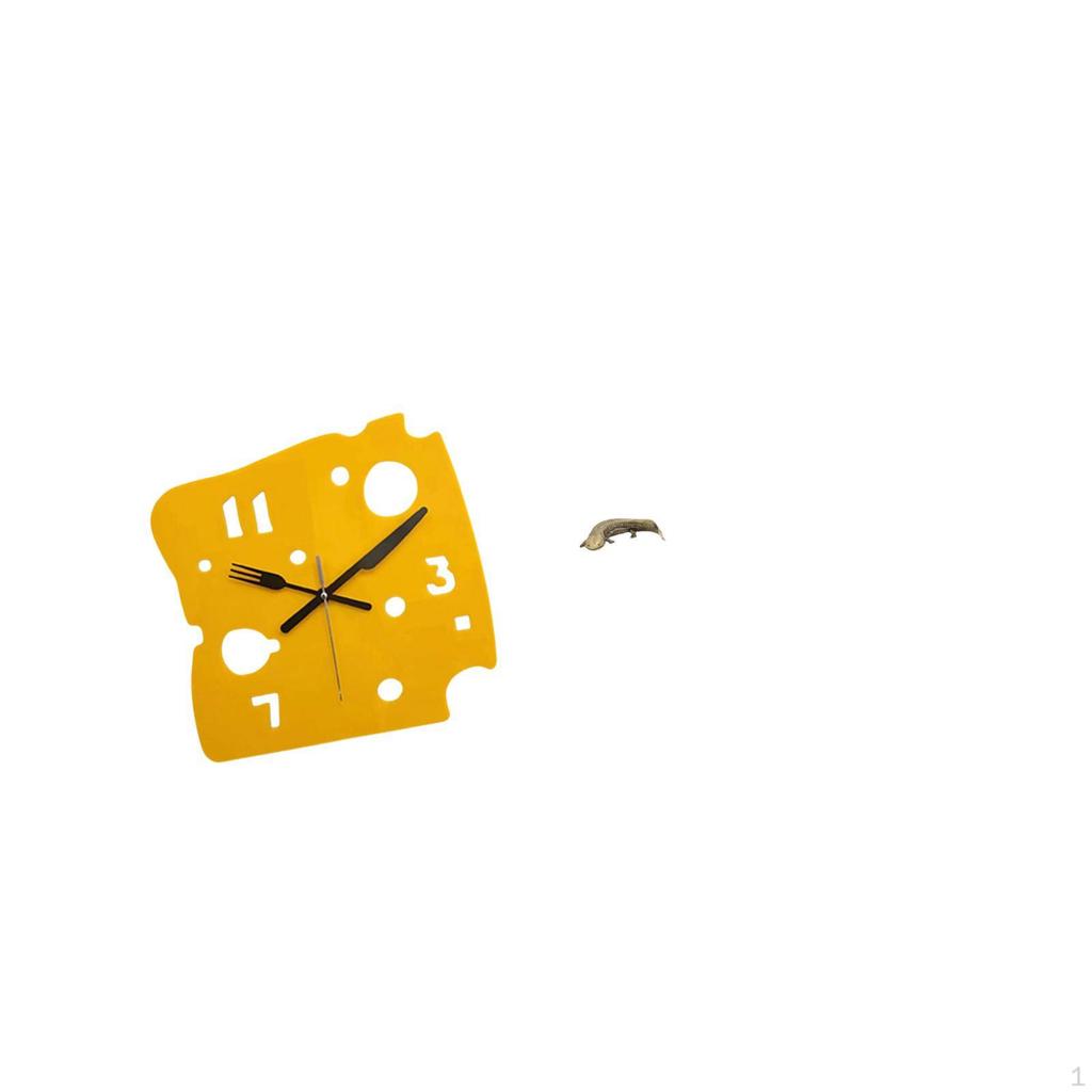 Nordic Minimalist Cheese Clock Desk Quiet Acrylic Wall Hanging for Office Bedroom