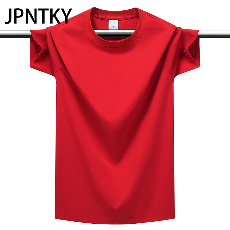 JPNTKY Cotton Short Sleeve T-shirt Men's Fashion Loose Half Sleeve Shirt Printed Compassionate Shirt