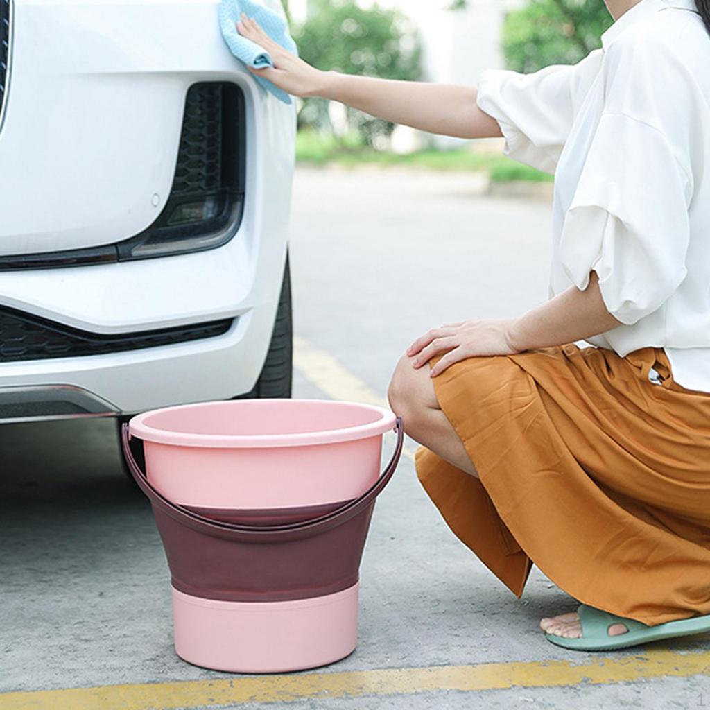 Collapsible Bucket Car Wash Folding Laundry Basket for Hiking Picnics