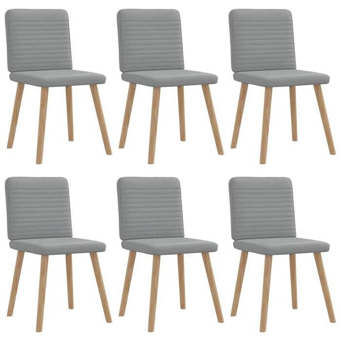VidaXL Dining Chairs Set of 6 Light Grey Fabric 3315514