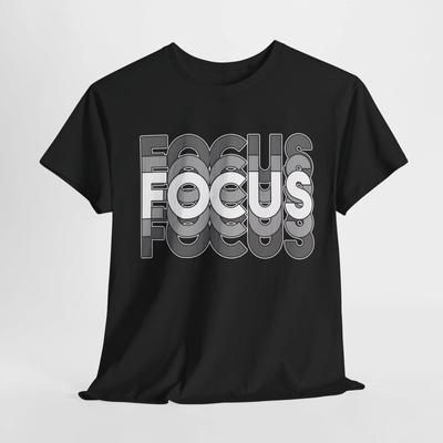 Motivational Unisex Heavy Cotton Tee - Focus Design, Inspirational Gift, Casual