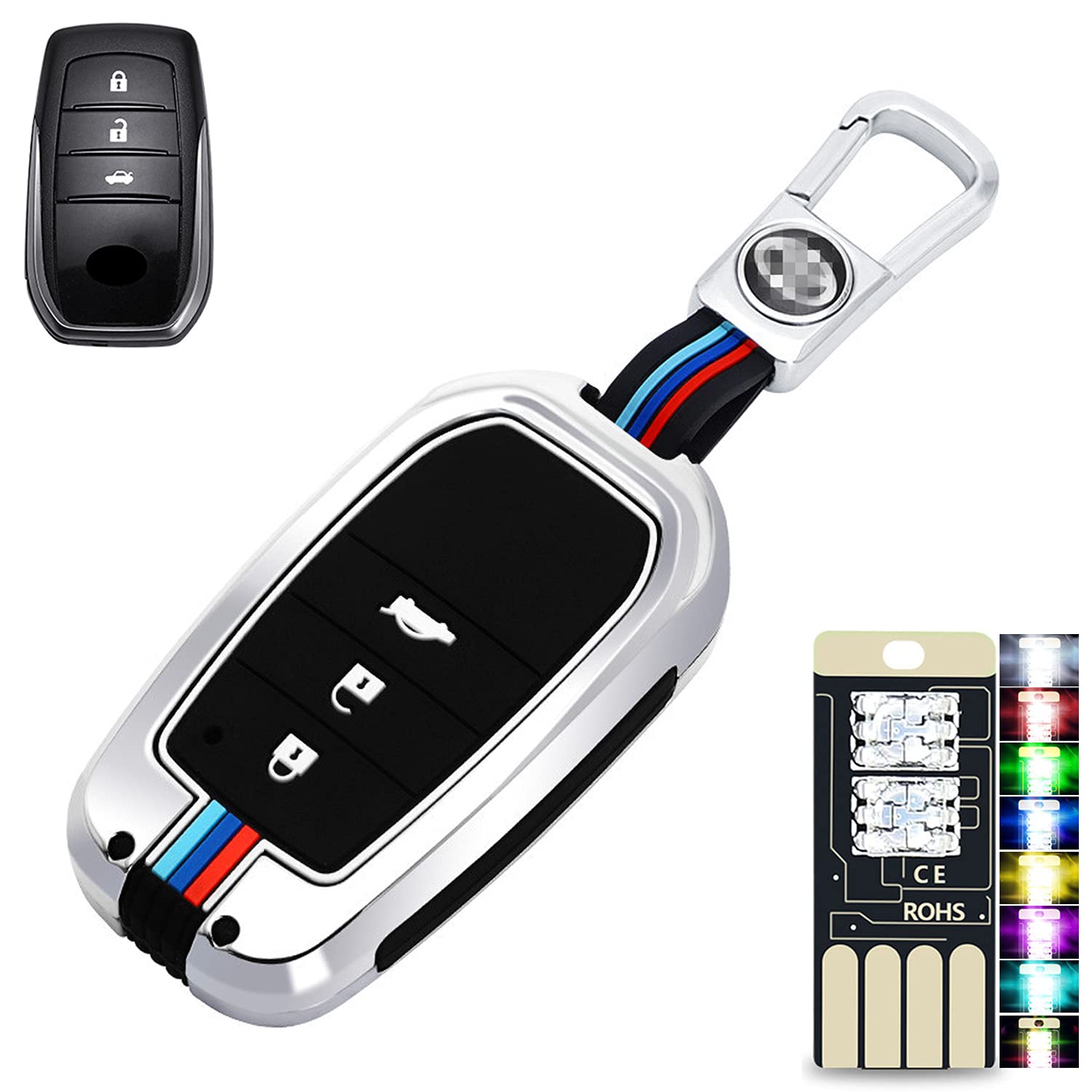 Toyota Key Case, Alloy, Toyota Smart Key Case, Keychain, Toyota Key Cover, New Harrier TOYOTA C серебряный