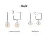 Korean Style Elegant Sterling Silver Pearl Geometric Dangle Earrings