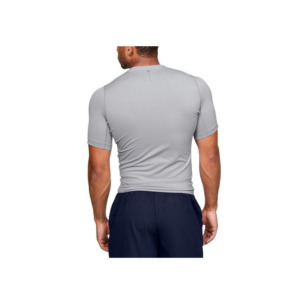 Under Armour HeatGear Compression Solid Crew Neck T-Shirt Men Tops Mod-Gray 1353449-011
