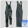 Cross-Border 3D Color-Block Multi-Pocket Hooded Strap Overalls for Labor Protection