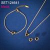 Fashion Love Heart Zircon Jewelry Set, Stainless Steel Necklace Bracelet Stud Earrings, Luxury Versatile Women's Jewelry Bulk