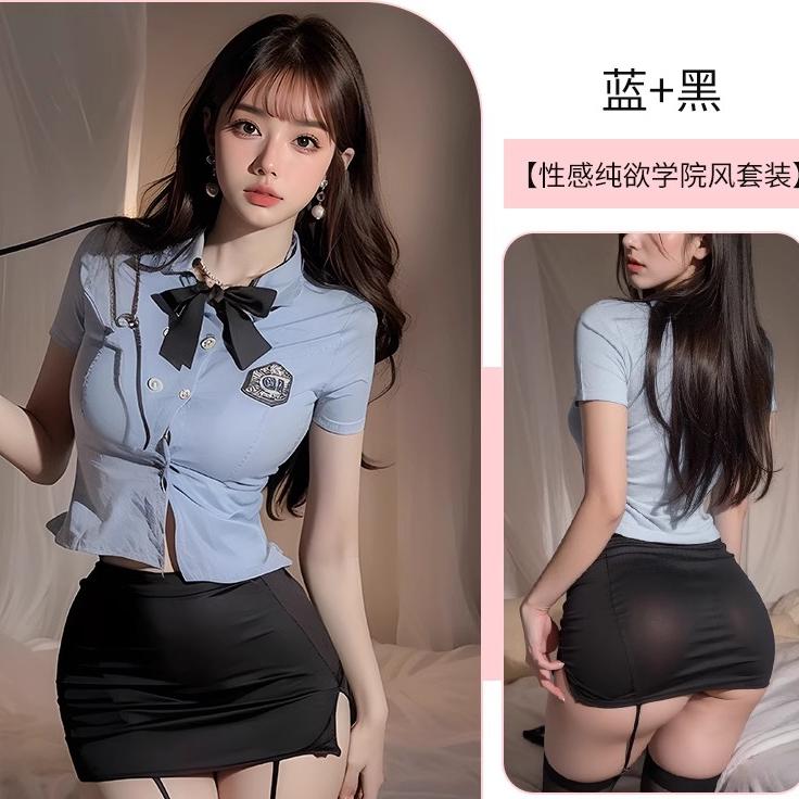 Cute Sexy Lingerie Women Slim Fit Student Clothe Cosplay Sexy Schoolgirl Outfit JK Uniform Hip Wrap Skirt Role Temptation in Bed