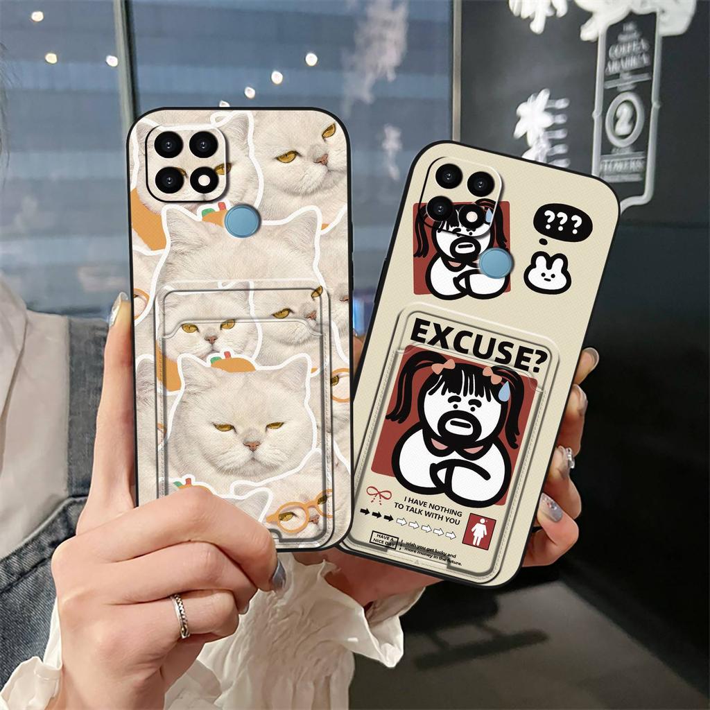 Cover Full wrap Phone Case For OPPO A15 4G/A15S/A35 2021 Durable Anti-knock Card sleeve Graffiti Soft case Cute TPU