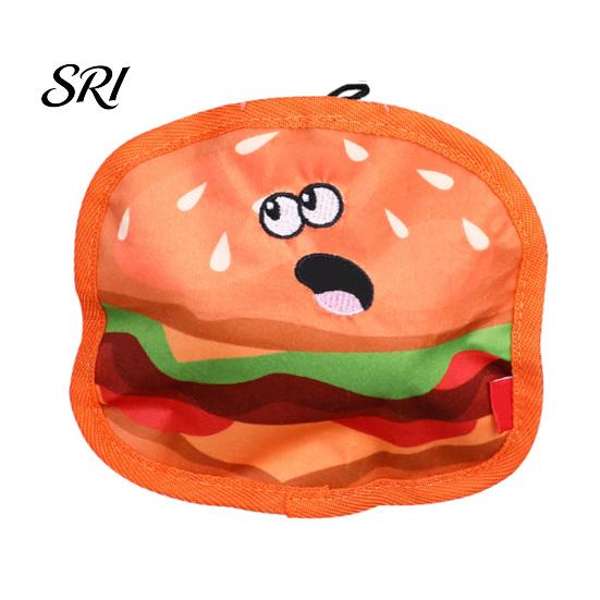 Pet Toy For Aggressive Chewers Interactive Toys Thickened Oxford Cloth Bite Resistant Squeaky Dog Chew Cute Food Shaped with Sound Shapes Burger Pizza