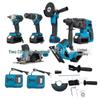 Brushless Six-Piece Electric Tool Set: Angle Grinder, Wrench, Hammer, and Lithium Battery Combo