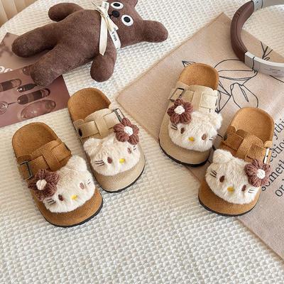 Girls' Retro Cat Birken Sandals: Cartoon Cute, Comfortable, Closed-Toe, Spring & Autumn 2025