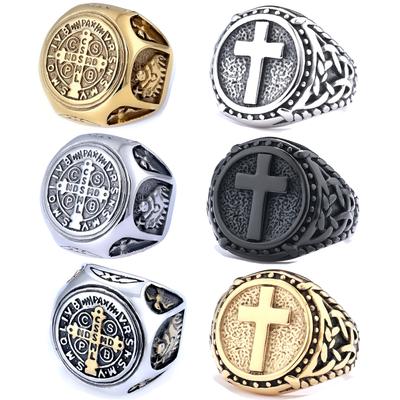 Personalisierter Retro Modischer Cpsb Orthodoxes Logo Edelstahl Nicht Verblassender Ring Ring