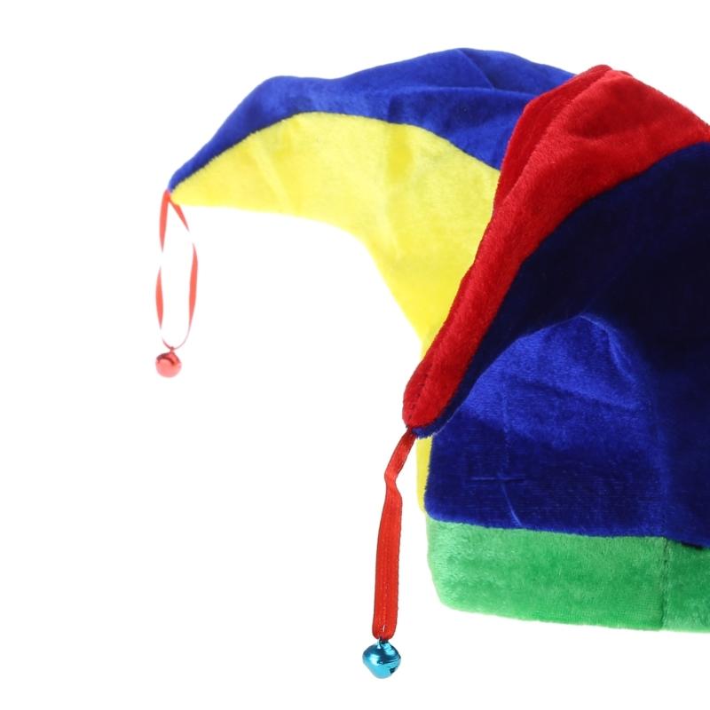 Clown Costume Hat Rainbow Color Halloween Props Cosplay Party Accessories Christmas Carnival Party Costume for Teenagers
