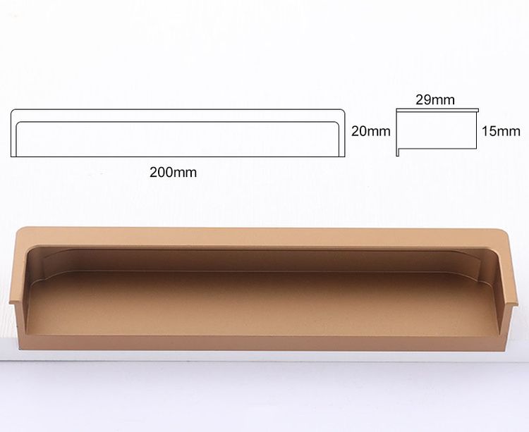 Aluminum Alloy Wardrobe Cabinet Sliding Door Drawer Embedded Hidden Button Handle Slotted Invisible Cabinet Door Handle