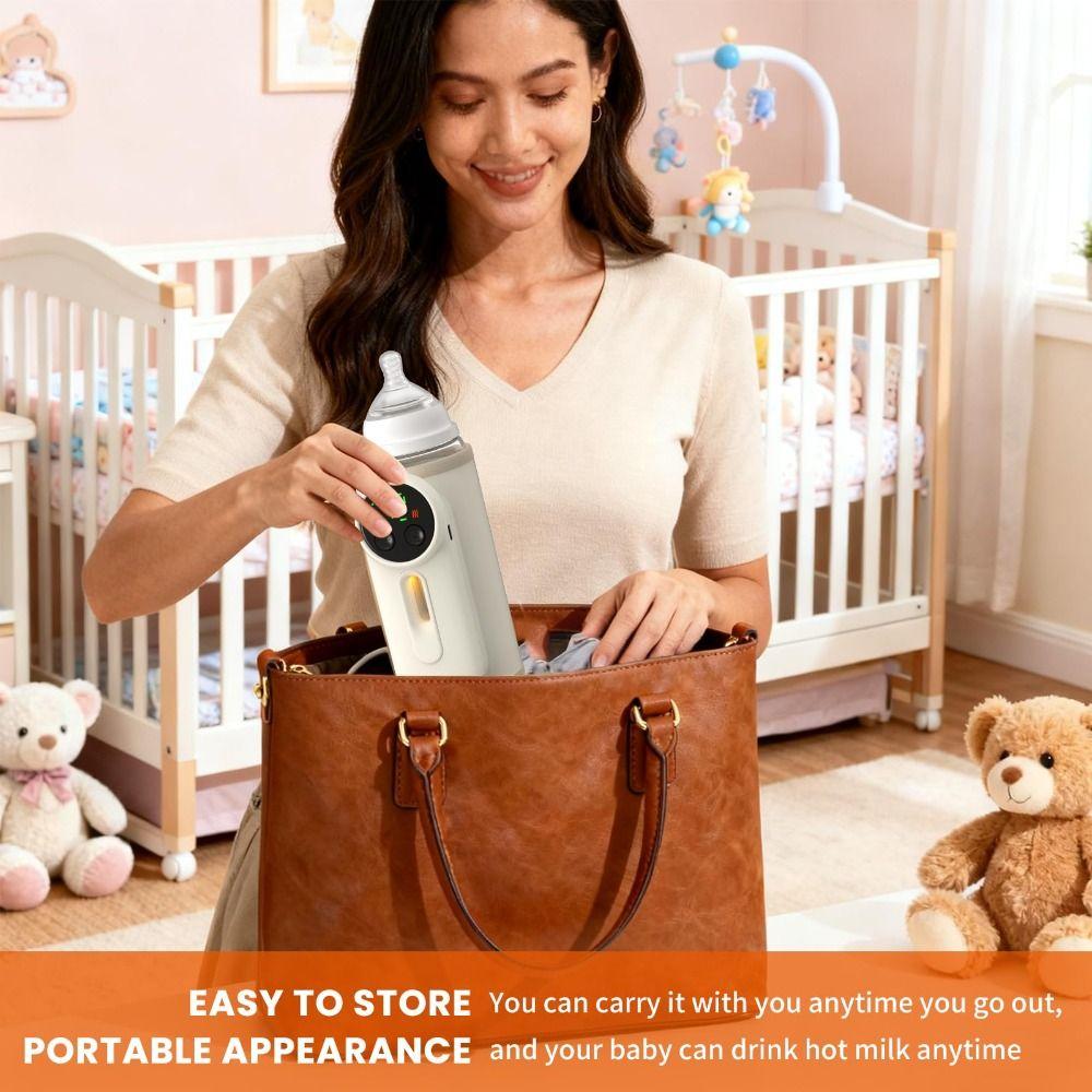 USB Rechargeable Baby Bottle Warmer Digital Display Breastmilk Heating Sleeve Outdoor