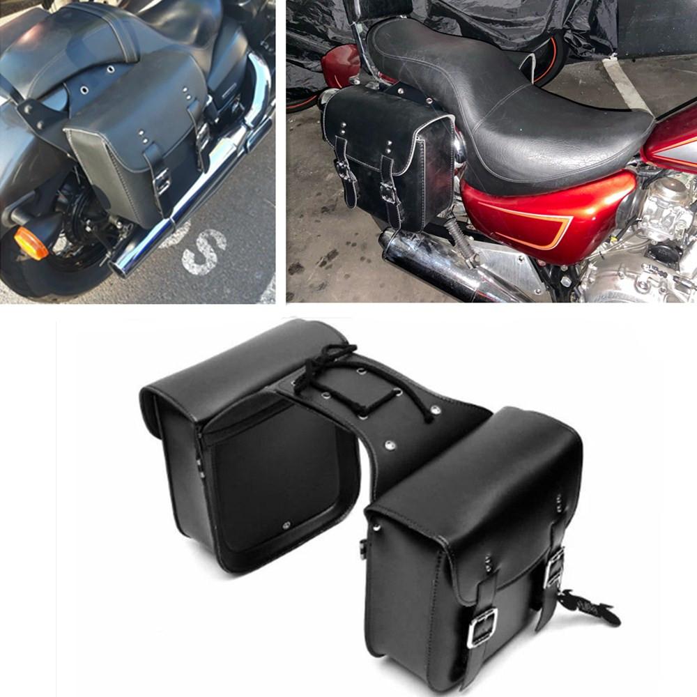 Motorcycle Bicycle Universal Waterproof PU Saddlebag Rear Side Travel Luggage Bag Tool Phone Wallet Bag For Harley Kawasaki BMW