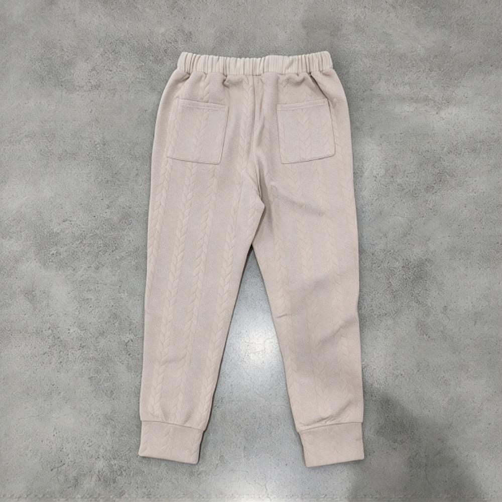 Men's Cable Knit Jogger Pants Elastic Waist Drawstring Casual Trousers with Pockets Lightweight Sweatpants for Daily Workout