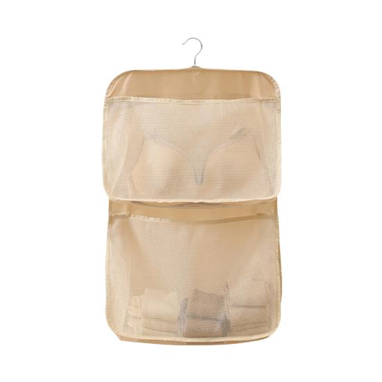 Mesh Wardrobe Organizer Large Capacity Storage Net with Hook Breathable Hanging Storage Pouch for Socks Underwear Dormitories Travel Use