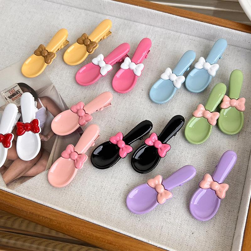 UXSL New Cute And Funny Creative Hair Clips Colorful Bow Soup Spoon Hairpins for Women Girls Barrettes Fashion Hair Accessories