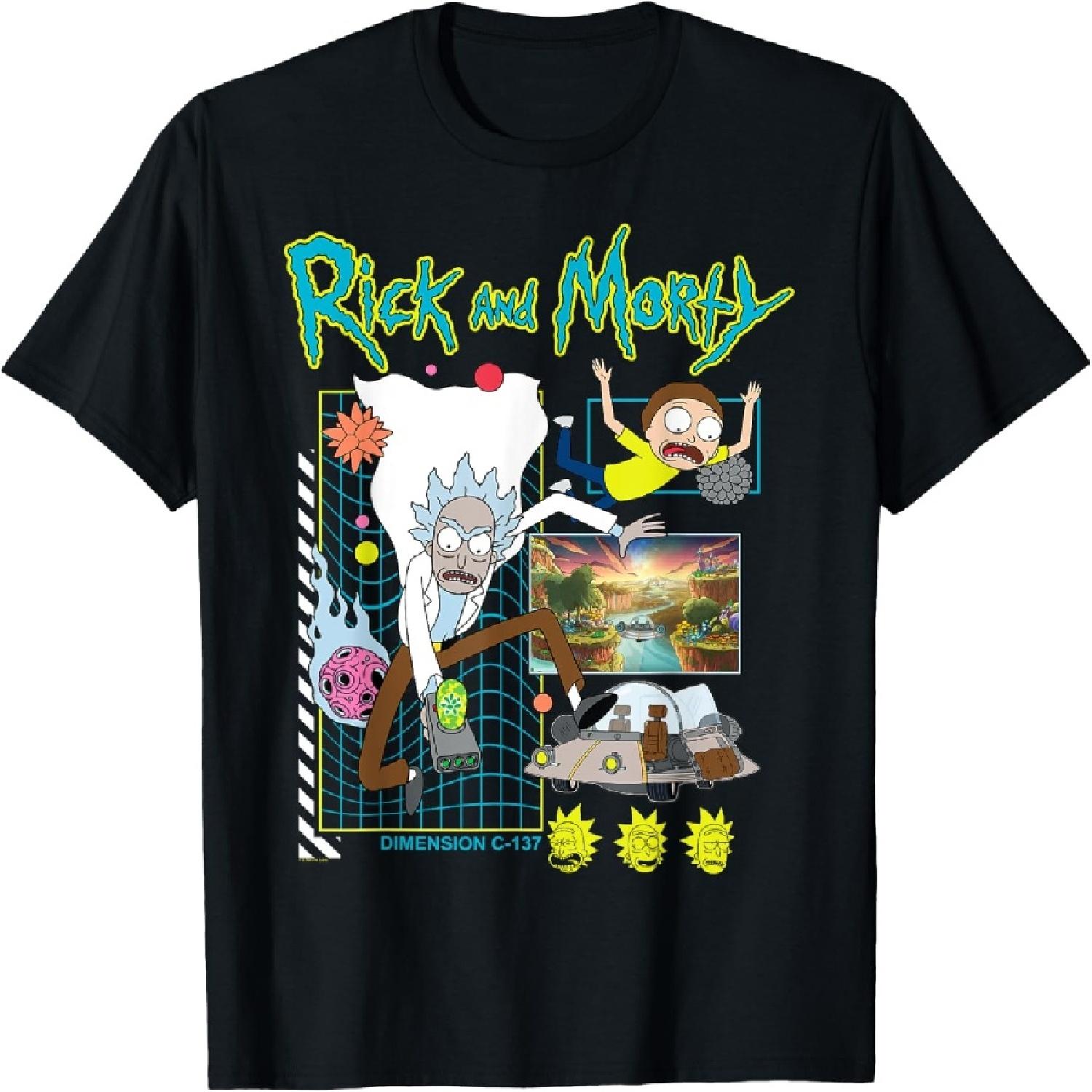 Модная футболка для взрослых с изображением сцены из мультфильма «Рик и Морти» S