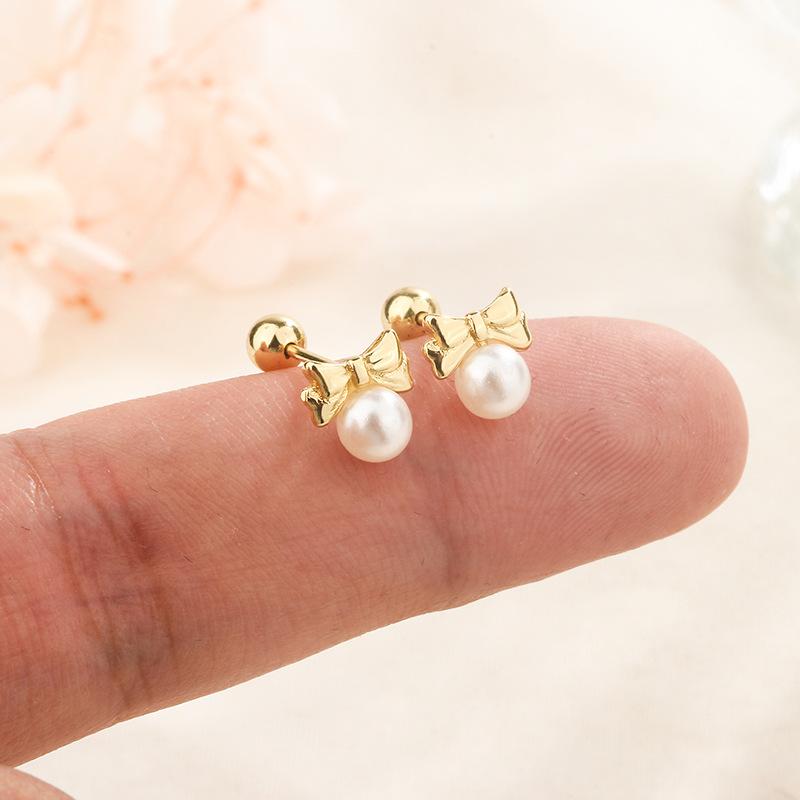 Silver Color Clover Zircon Stud Earrings for Women Sweet Exquisite Screw-Back Ear Piercing Jewelry Birthday Party Gifts