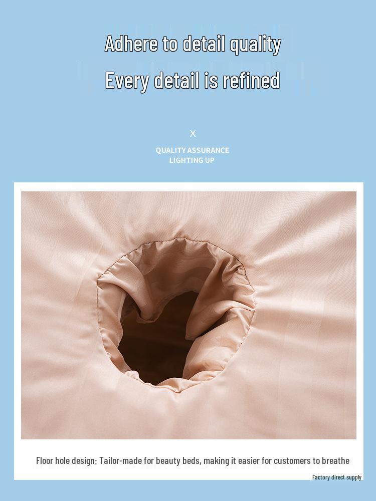 Quick-Drying Mercerized Cotton Beauty Salon Bed Sheet, Wrinkle-Resistant with Face Hole, White