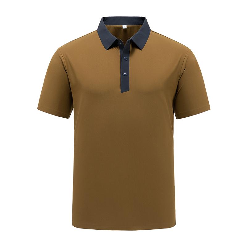 

Seamless Ice Silk POLO Shirt For Men With Lapel Short Sleeves For Men With Breathable Ice Feel Polo 3XL хакі
