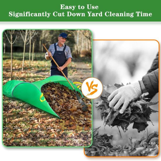 Leaf Collector Foldable Dustpan Portable Pop-Up Leaf Bag Leaf Pick Up Tool Reusable Garden Waste Bag for Yard Leaves Lawn Trash