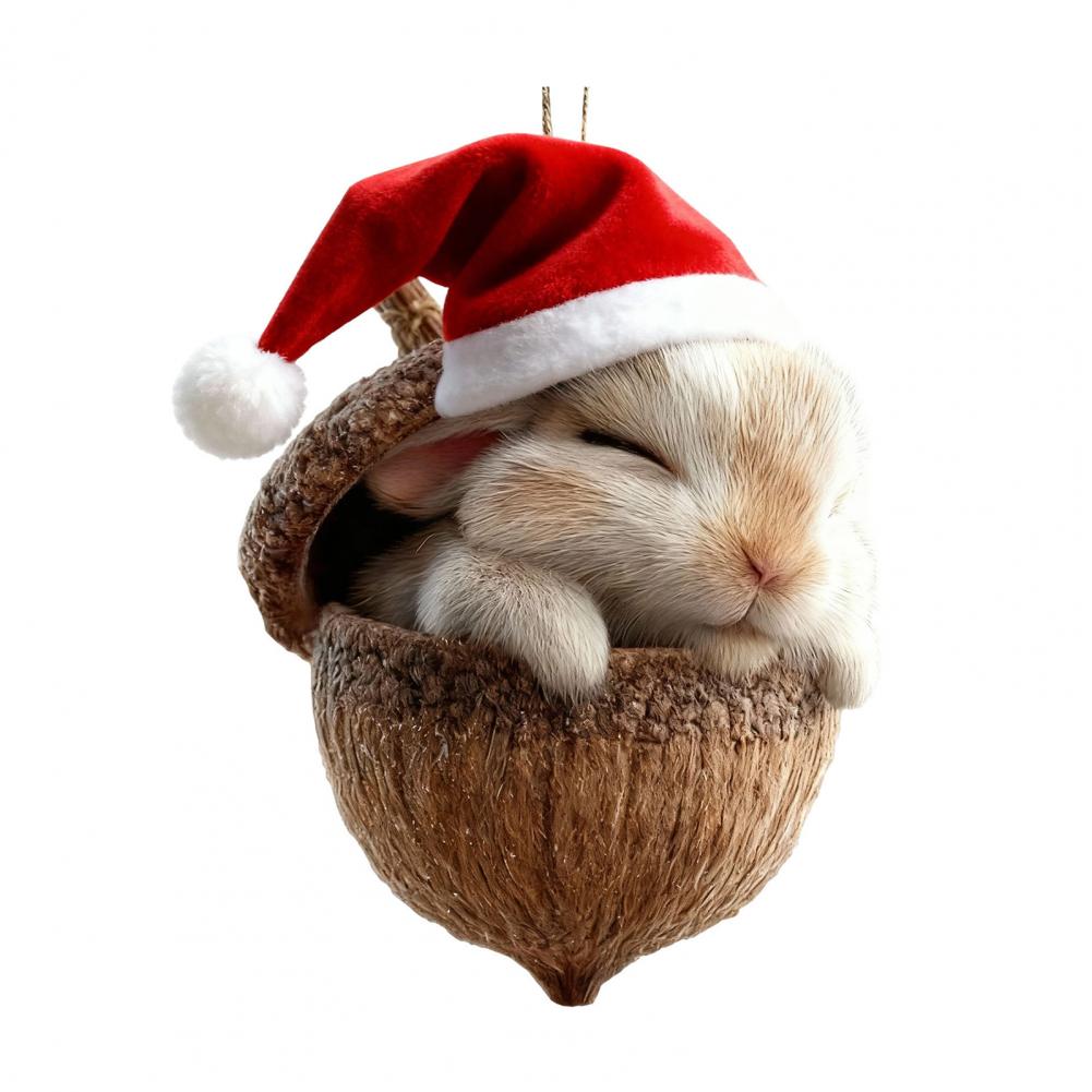 

2D Acrylic Forest Animal Acorn Ornament Woodland Creature Christmas Ornaments Animals Hanging Decor For Home Party Decoration
