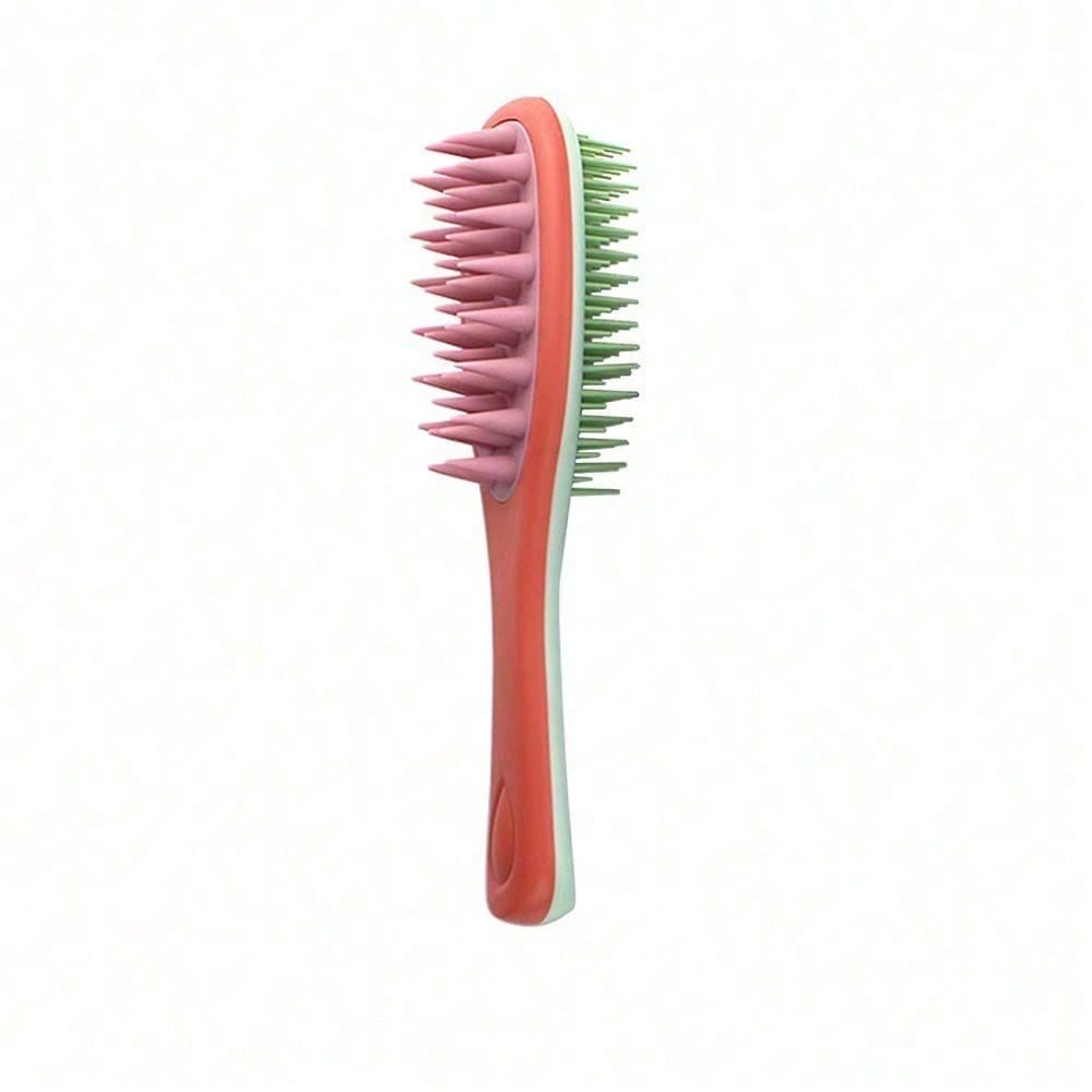 1pcs Long-Handled Double-Sided Shampoo Brush, Silicone Soft-Tooth Scalp Massage Comb, Wet And Dry Cleaning Wonder Tool