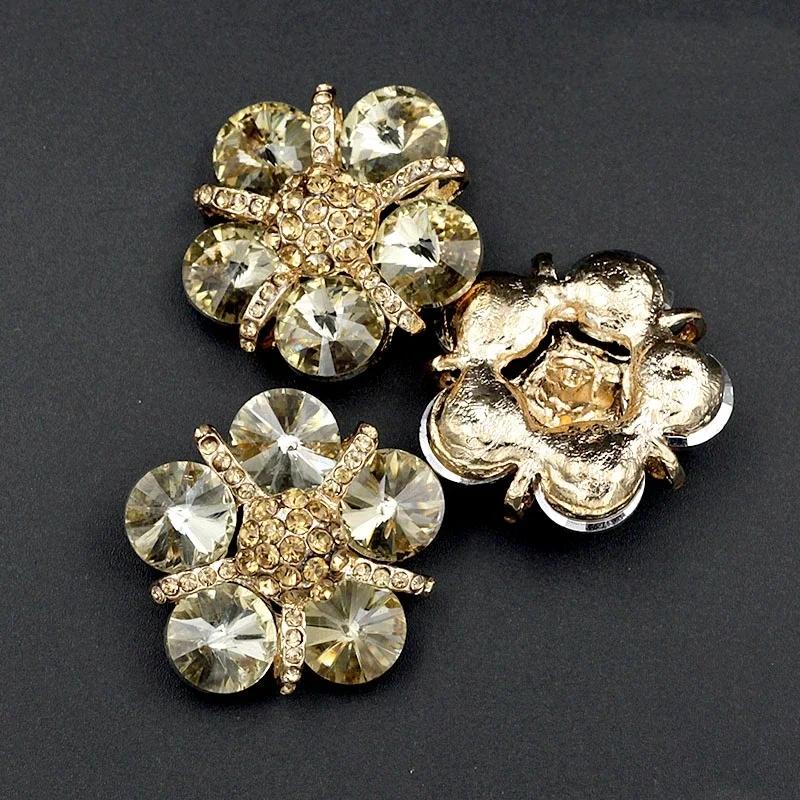 1pcs High-grade Rhinestone Metal Buttons for Needlework Fur Collar Sewing Metal Embellishment Buckle